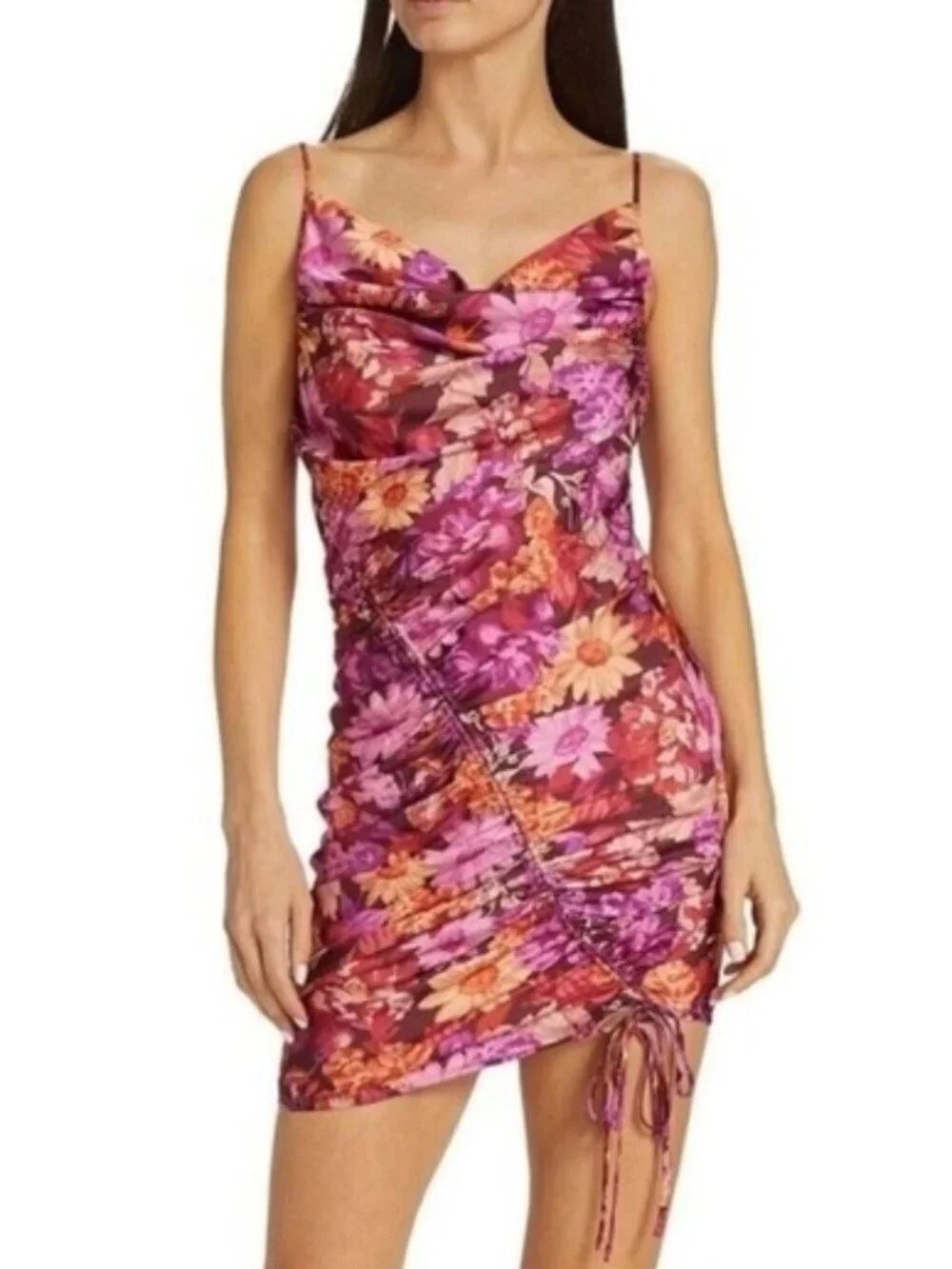 En Saison Giselle Pink Floral Mini Bodycon Dress Size Small